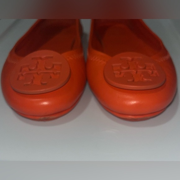 Tory Burch Women's Minnie Leather Travel Ballet Flats, Mango Sz 4.5M - Picture 10 of 12